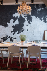 modern restaurant interior;selective focus