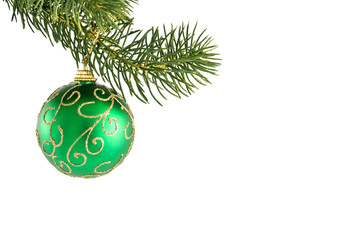 Green and gold Christmas tree ornament