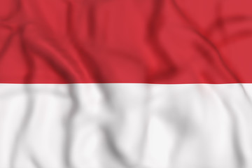 Republic of Indonesia flag waving