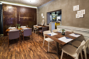 Fototapeta na wymiar flooring in modern restaurant interior