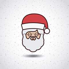 Santa cartoon icon. Merry Christmas season decoration figure theme. Isolated design. Vector illustration