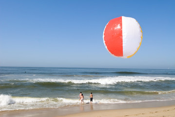 Obraz premium Beachball at beach