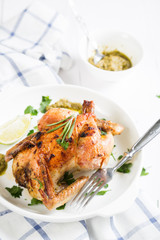 Roast chicken with herbs and spices