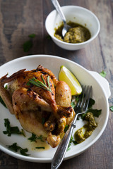 Roast chicken with herbs and spices