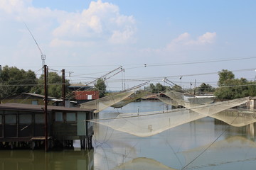 capanni da pesca, porto garibaldi,italia,fishing huts, harbor garibaldi, Italy