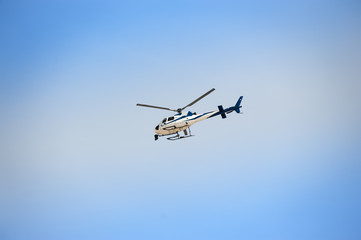 Fototapeta na wymiar White helicopter
