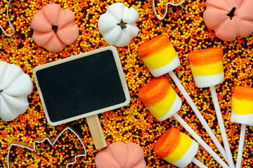 Halloween background sweet treats for kids