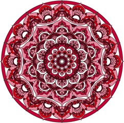 Vector decorative red mandala ornament