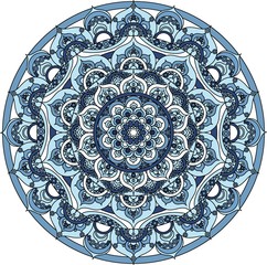 Vector blue decorative mandala ornament