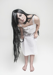 Mystical witch woman looking at you