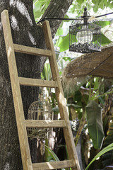 Staircase with light lanterns