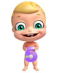 cute baby with Digit 5
