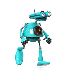 old robot happy walking 7