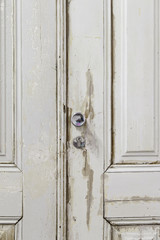 Old white door
