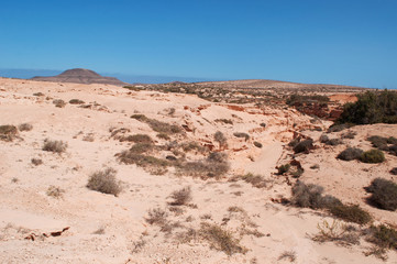 Fuerteventura, Isole Canarie: paesaggio nel canyon Barranco de Los Encantados, chiamato anche il burrone degli innamorati, il 5 settembre 2016
