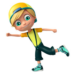 Kid boy with Running pose