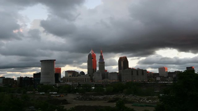 4K UltraHD Timelapse of storm clouds over Cleveland
