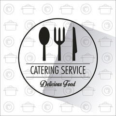 Fork spoon knife and cutlery icon. Catering service restaurant and menu theme. Vector illustration