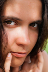 Portrait of a beautiful young brunette