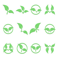 Eco lifestyle concept. Vegetarian.Leaf button. Eco icon.