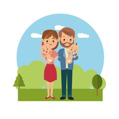 Obraz na płótnie Canvas Couple of mother father woman man and baby icon. Family relationship avatar and generation theme. Colorful design. Vector illustration