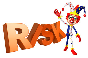 Clown with Risk sign