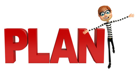 Thief with Plan sign