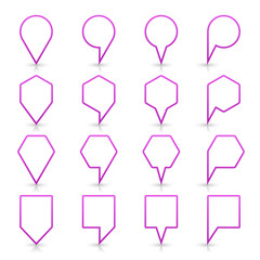 Violet map pin sign flat location icon web buton