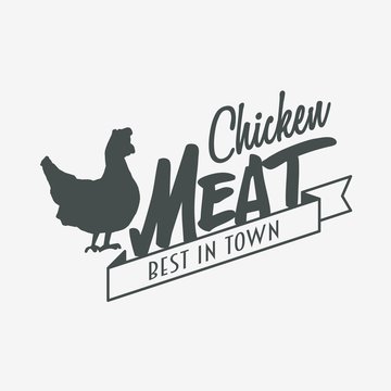 Chicken meat logo or label design template