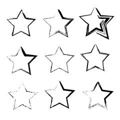Hand drawn shape of star. Creative artistic logo, branding, label, icon.