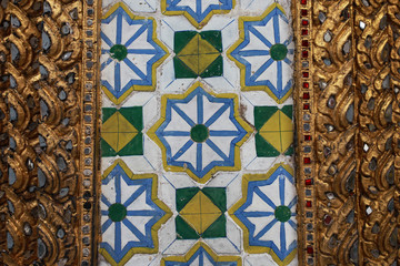 The pattern on the wall inside the Grand Palace in Bangkok Thailand © Lam Buu Truong