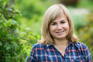 mature woman garden