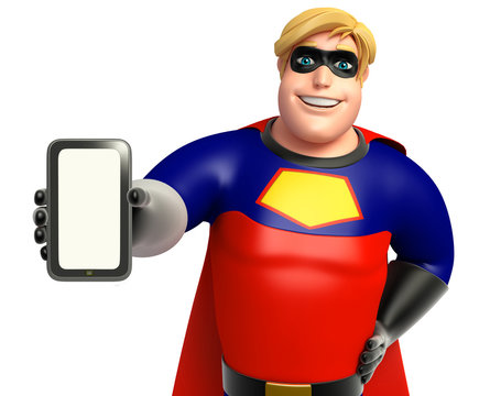 Superhero with Mobile