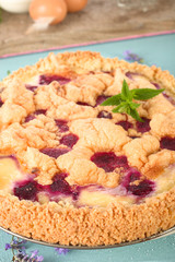 Schmandkuchen mit Himbeeren