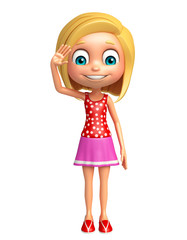 kid girl with Salute pose
