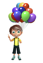 kid boy with balloon