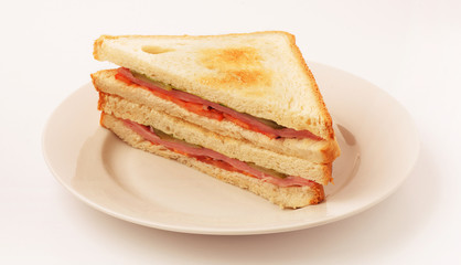 Sandwich with bacon and vegetables