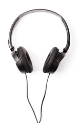 Black headphones isolated on white