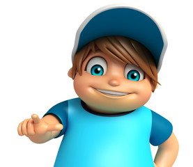 Kid boy with Pointing pose