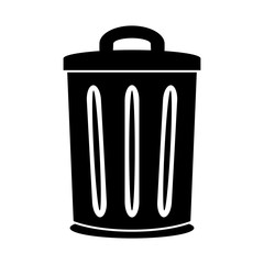 Garbage symbol icon on white.