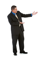 Businessman:  Gesturing to Side