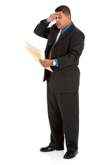 Businessman:  Man Gets Fired with Pink Slip