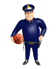 Police with Basketball