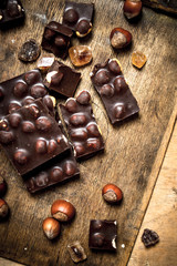Chocolate with whole nuts.