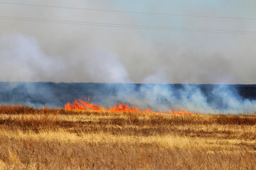 Line of the fire coming to industrial city district - burning me