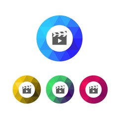 Modern Low Poly Ring Movie Clapper Icons