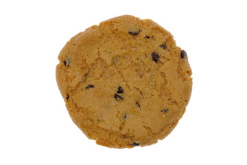 Chocolate chip cookies on white background