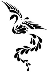 Black and White Phoenix Tribal Tattoo