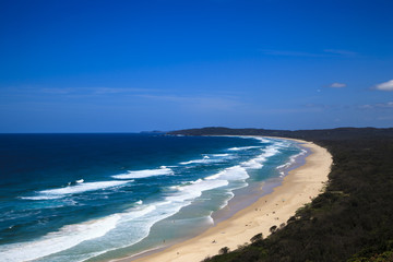 Tallow Beach at Byron Bay NSW Australia. Byron Bay is Australia's most easterly point and a popular...