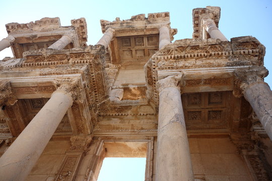 Ancient Greek Library Complex in Ephesus Turkey